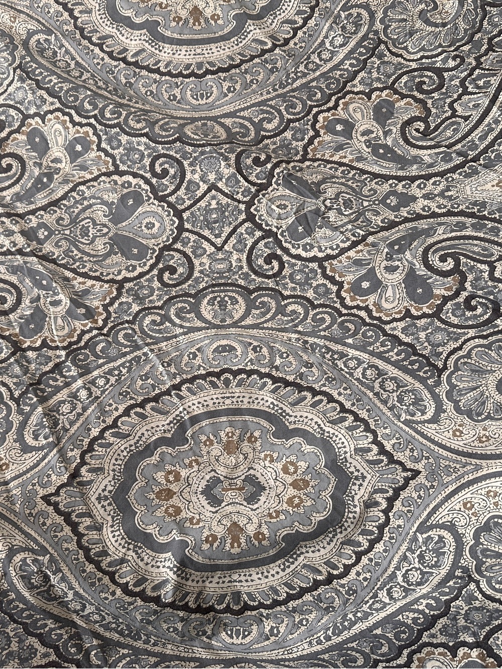 Pottery Barn Beale King Duvet & Pillow Shams Blue Gray Paisley Standard 20 X 26 - Picture 7 of 10